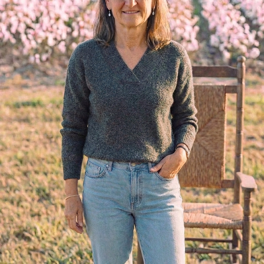 Cotton V-Neck Sweater