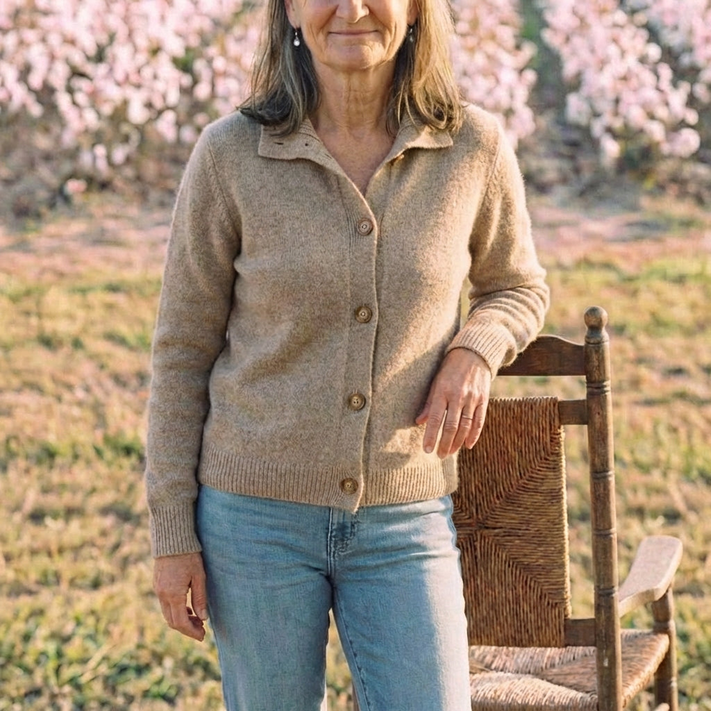 Cotton Button Vest with Collar