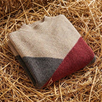 Cotton Turtleneck Sweater with Color-Block Stripes