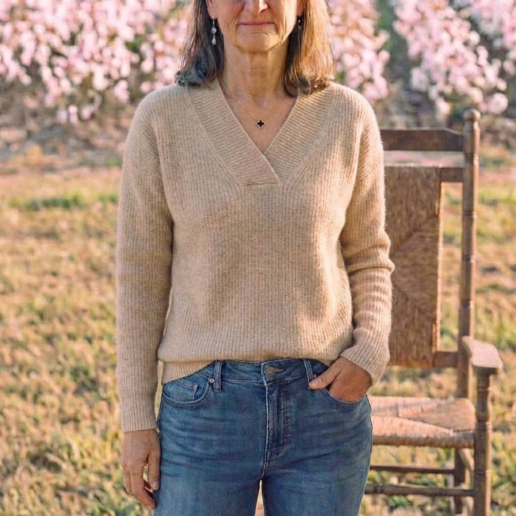 Cotton V-Neck Sweater
