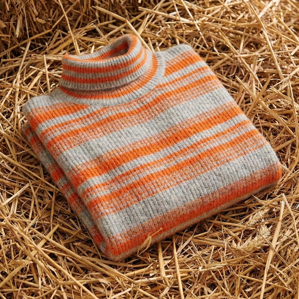 Cotton Sweater with Horizontal Stripes