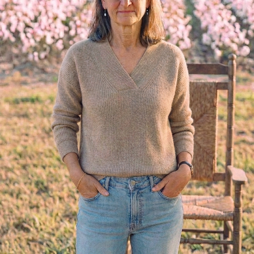 Cotton V-Neck Sweater