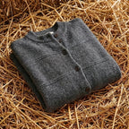 Cotton Turtle Neck Cardigan with Textured Knit