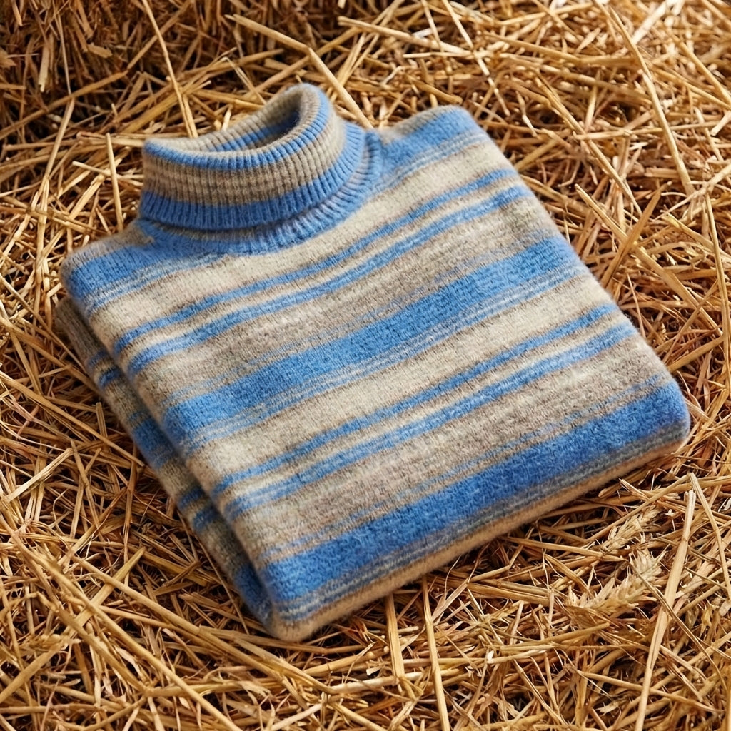 Cotton Sweater with Horizontal Stripes