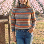 Cotton Sweater with Horizontal Stripes