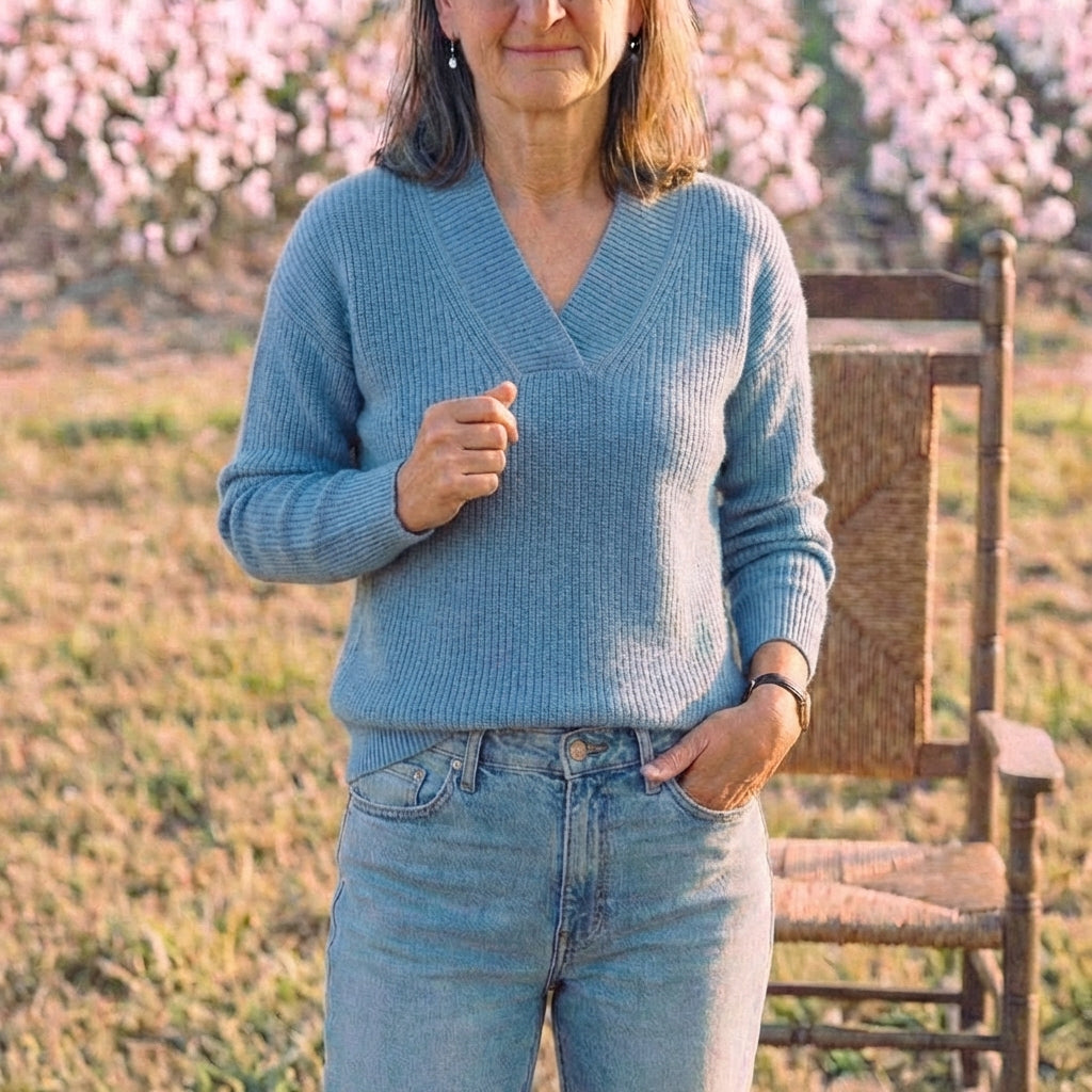 Cotton V-Neck Sweater