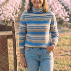 Cotton Sweater with Horizontal Stripes