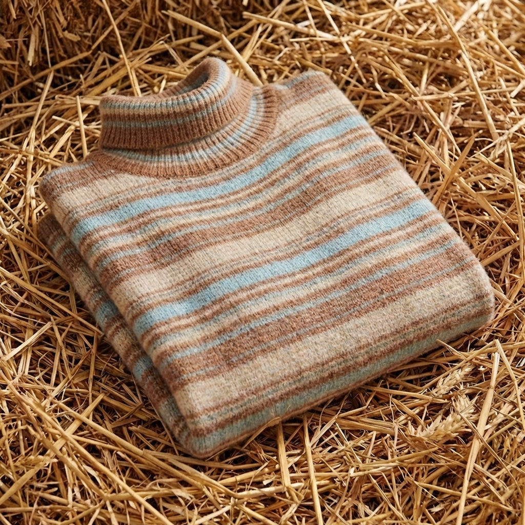 Cotton Sweater with Horizontal Stripes
