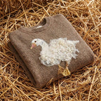 Cotton Sweater Brown with Goose