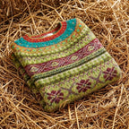 Cotton Sweater Dark with Tribal Band Pattern