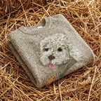 Cotton Sweater Cream with Poodle