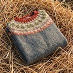 Cotton Sweater with Mountain Patterns