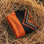 Cotton Sweater Orange with Graphic Details