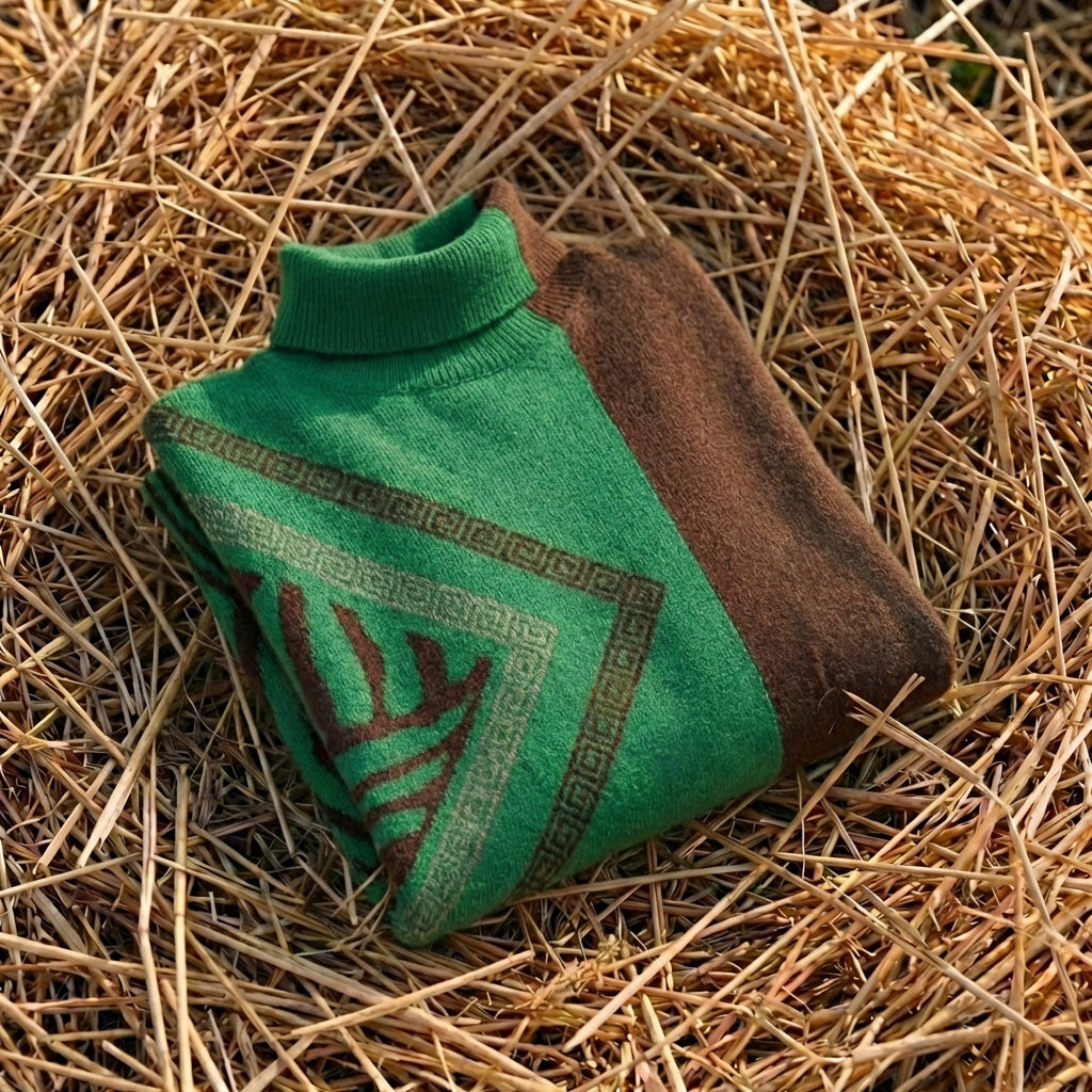 Cotton Sweater Orange with Graphic Details