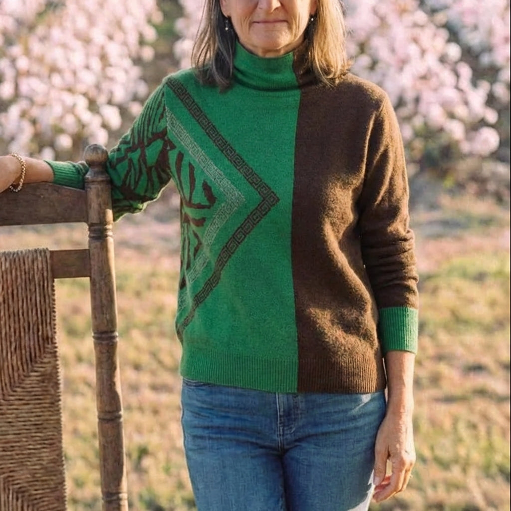 Cotton Sweater Orange with Graphic Details