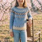 Cotton Knitted Sweater Light Blue