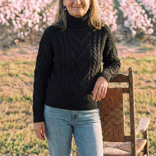 Cotton Cable Knit Turtleneck