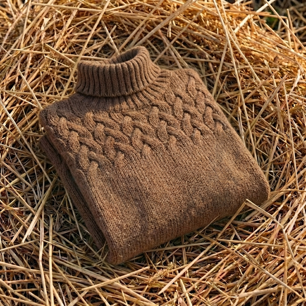 Cotton Cable Knit Turtleneck