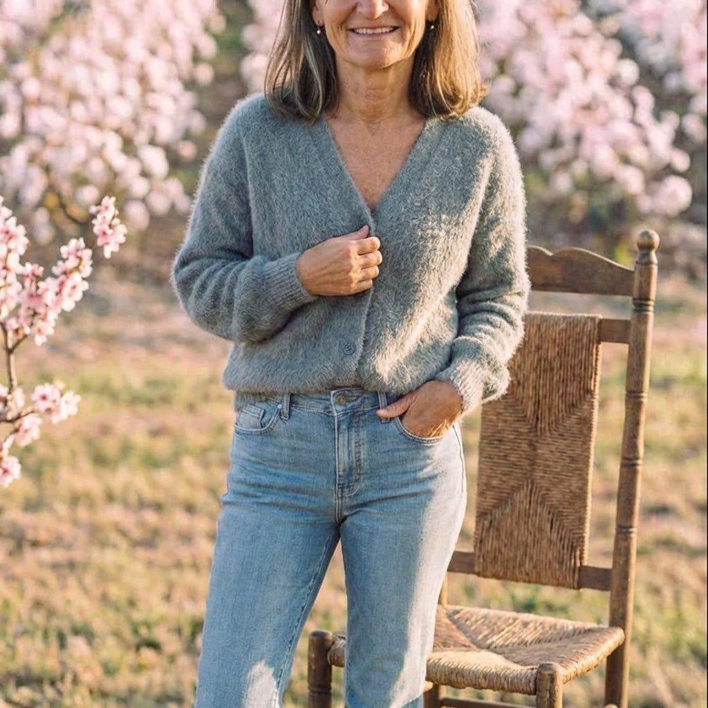 Cotton V-Neck Cardigan