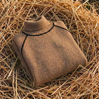 Cotton Sweater Mocha with Black Accents