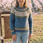 Cotton Sweater with Multi-Color Fair Isle Pattern