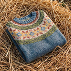 Cotton Sweater with Multi-Color Fair Isle Pattern