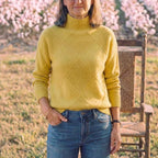 Cotton Sweater with Woven Diamond Structure