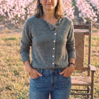 Cotton Button Cardigan Gray