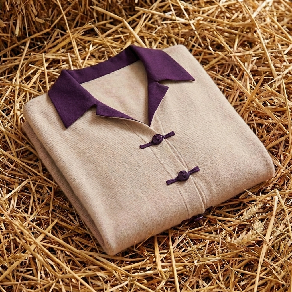 Cotton Collared Cardigan with Toggle Buttons