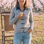 Cotton Collared Cardigan with Toggle Buttons