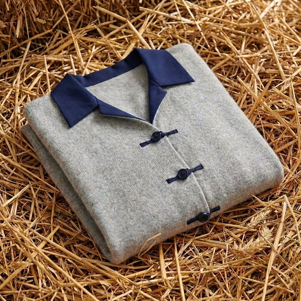 Cotton Collared Cardigan with Toggle Buttons