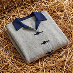 Cotton Collared Cardigan with Toggle Buttons