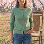 Cotton Crew Neck Button Cardigan