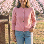 Cotton Crew Neck Button Cardigan