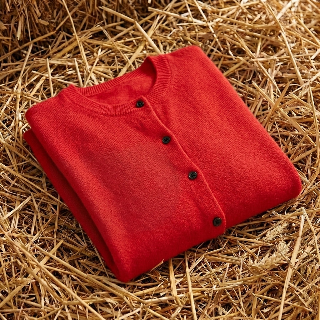 Cotton Crew Neck Button Cardigan