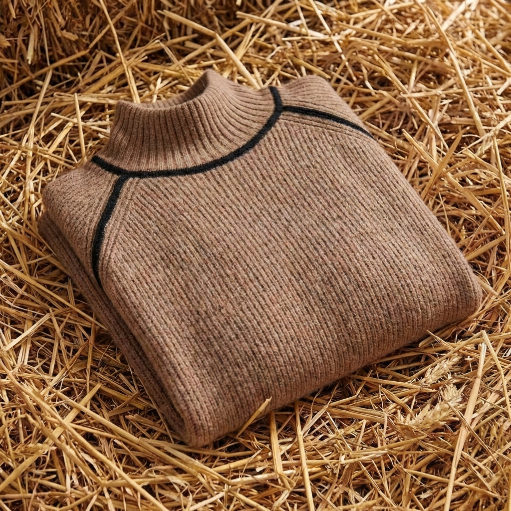 Cotton Knitted Block Sweater