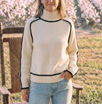 Cotton Knitted Block Sweater