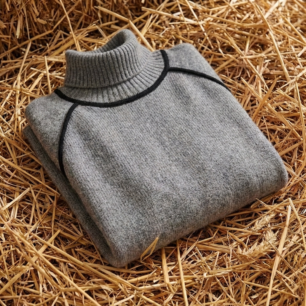 Cotton Knitted Block Sweater