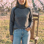 Cotton Knitted Block Sweater