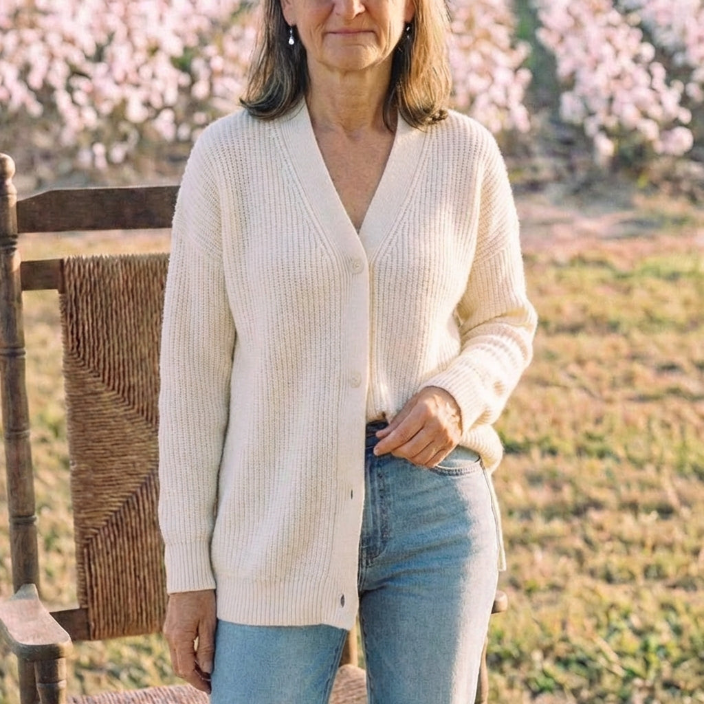 Cotton Longline Button Cardigan