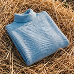 Cotton Turtleneck in Sky Blue