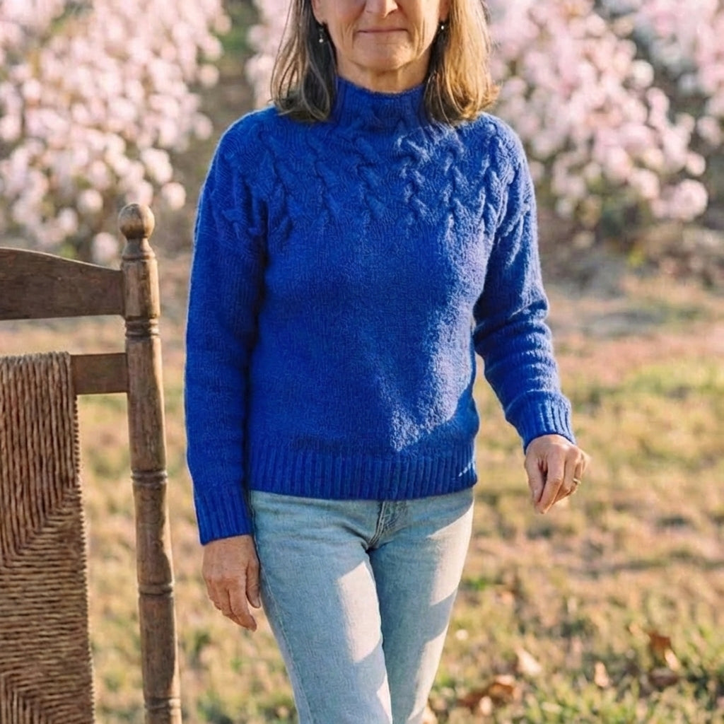 Cotton Cable Knit Turtleneck