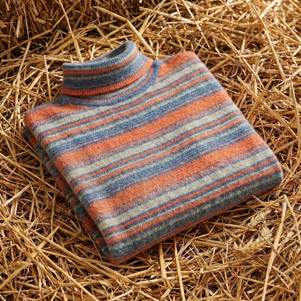 Cotton Sweater with Horizontal Stripes