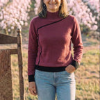 Cotton Turtleneck Sweater with Contrast Cuff