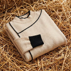Cotton Turtleneck Sweater with Contrast Cuff