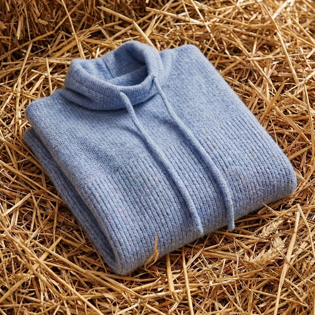 Cotton Turtleneck Hoodie Sweater