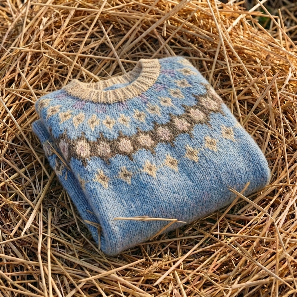 Cotton Knitted Sweater Light Blue