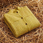 Cotton Turtle Neck Cardigan with Textured Knit