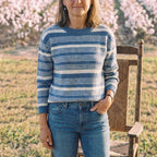 Cotton Sweater with Horizontal Stripes