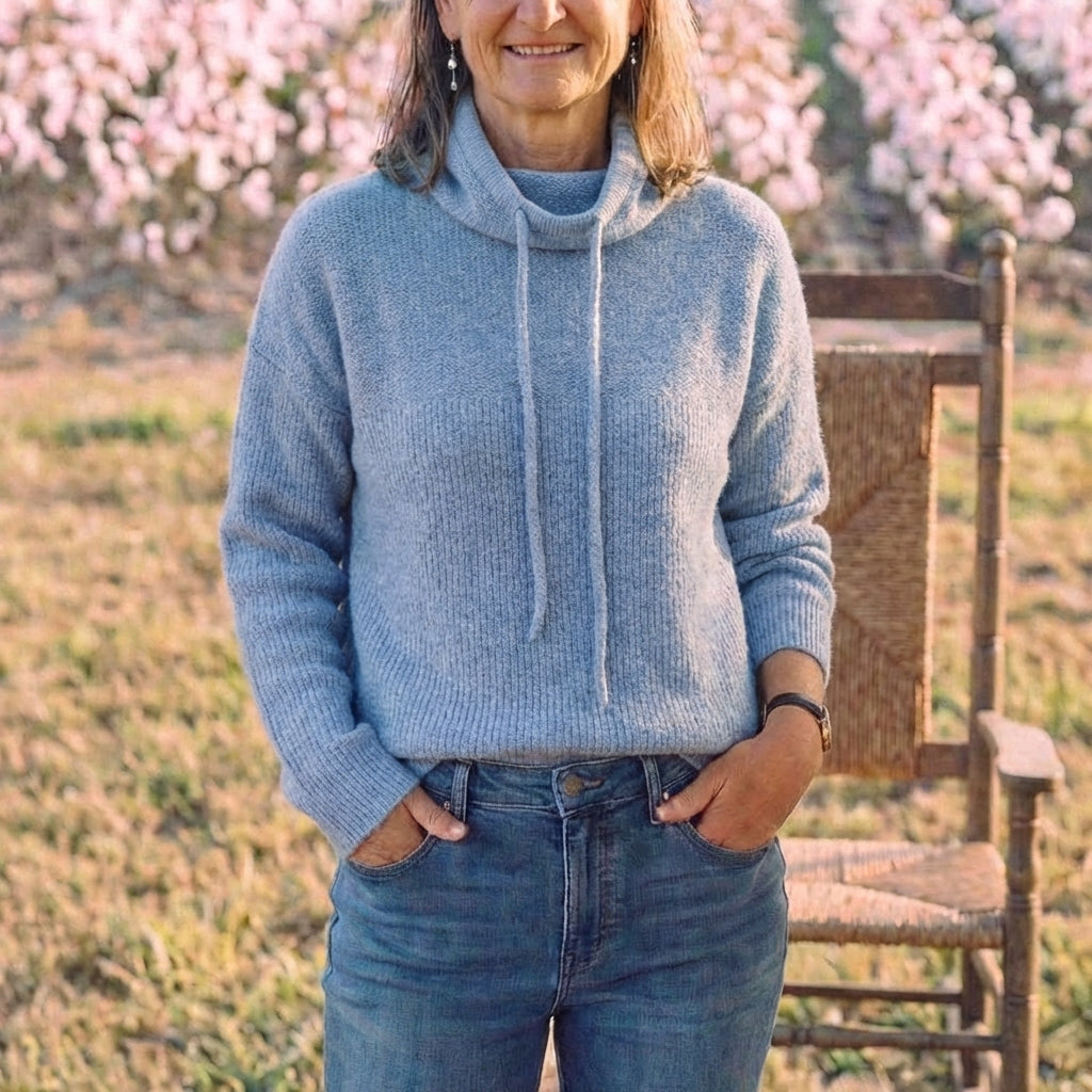 Cotton Turtleneck Hoodie Sweater